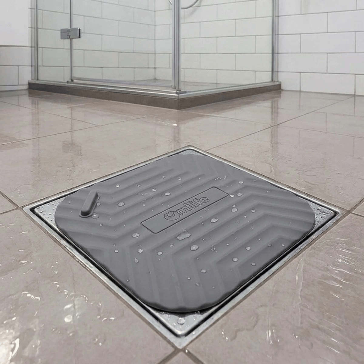 Gri kare Evye Gider Koku Önleyici Silikon Mat – Lavabo Süzgeç Ve Haşere Engelleyici Bx40