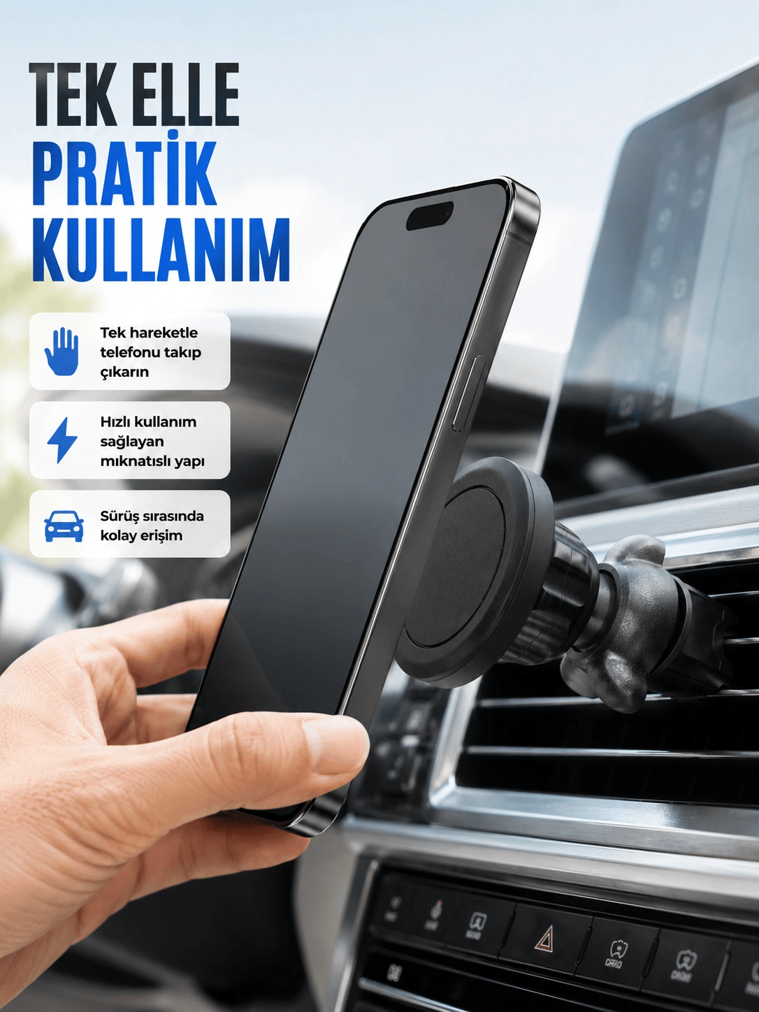 Güçlü Manyetik Araç İçi Telefon Tutucu Universal Telefon Standı