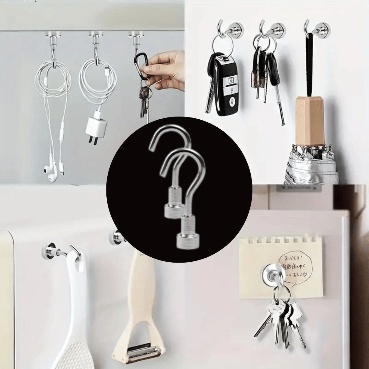 Güçlü Manyetik Mutfak,banyolar İçin Çok Amaçlı 2'li Magnet Askı Bx40