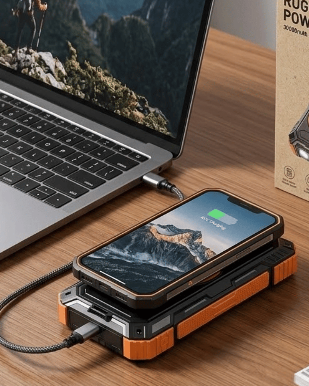 Güneş Enerjili 20000 mAh Powerbank Hızlı Şarj ve Kablosuz Şarj Destekli Dayanıklı Tasarım