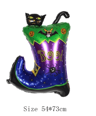 Halloween Çizmeli Kara Kedi Folyo Balon Bx40