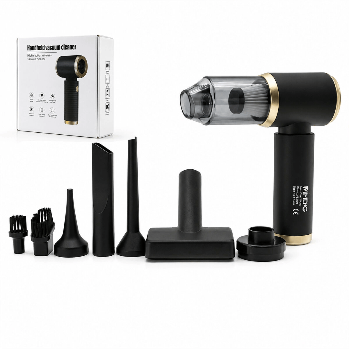 Handheld Vacuum Cleaner 2in1=çekme - Üfleme Oto - Araç - Ev El Tipi Süpürge Şarjlı Mini - Taşınabilir Kh-128 Bx40