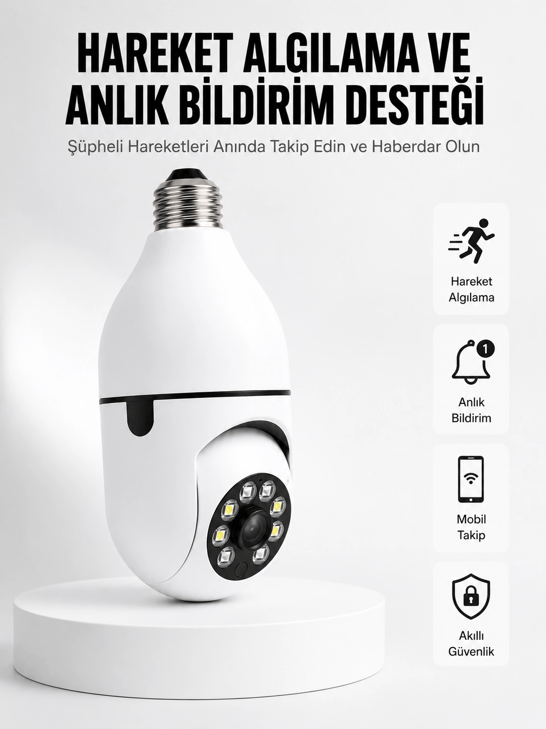Hareket Algılamalı Kablosuz Akıllı Ev Güvenlik Kamerası Yeni Nesil
