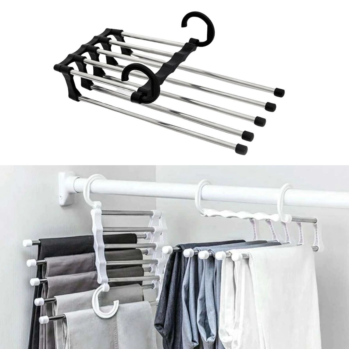 Hareketli Dolap İçi Pantolon Kravat Şal Askı Sistemi Düzenleyici Katmanlı Askılık Organizer Bx40