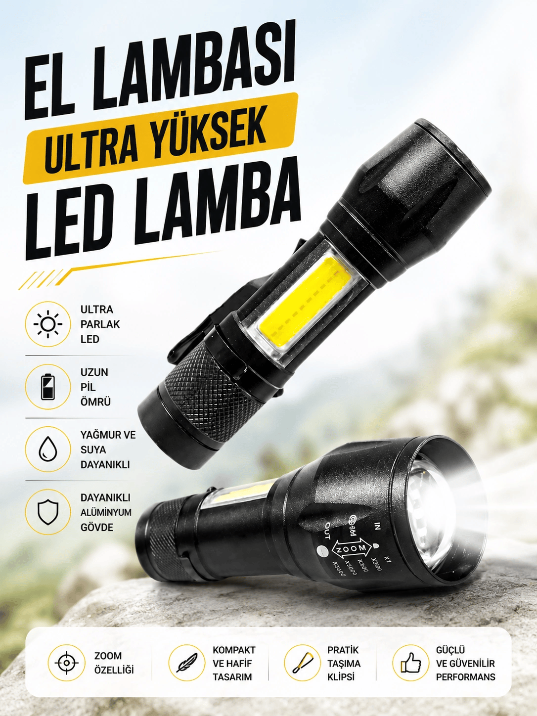 HS-41 EL LAMBASI Ultra Yüksek Led Lamba