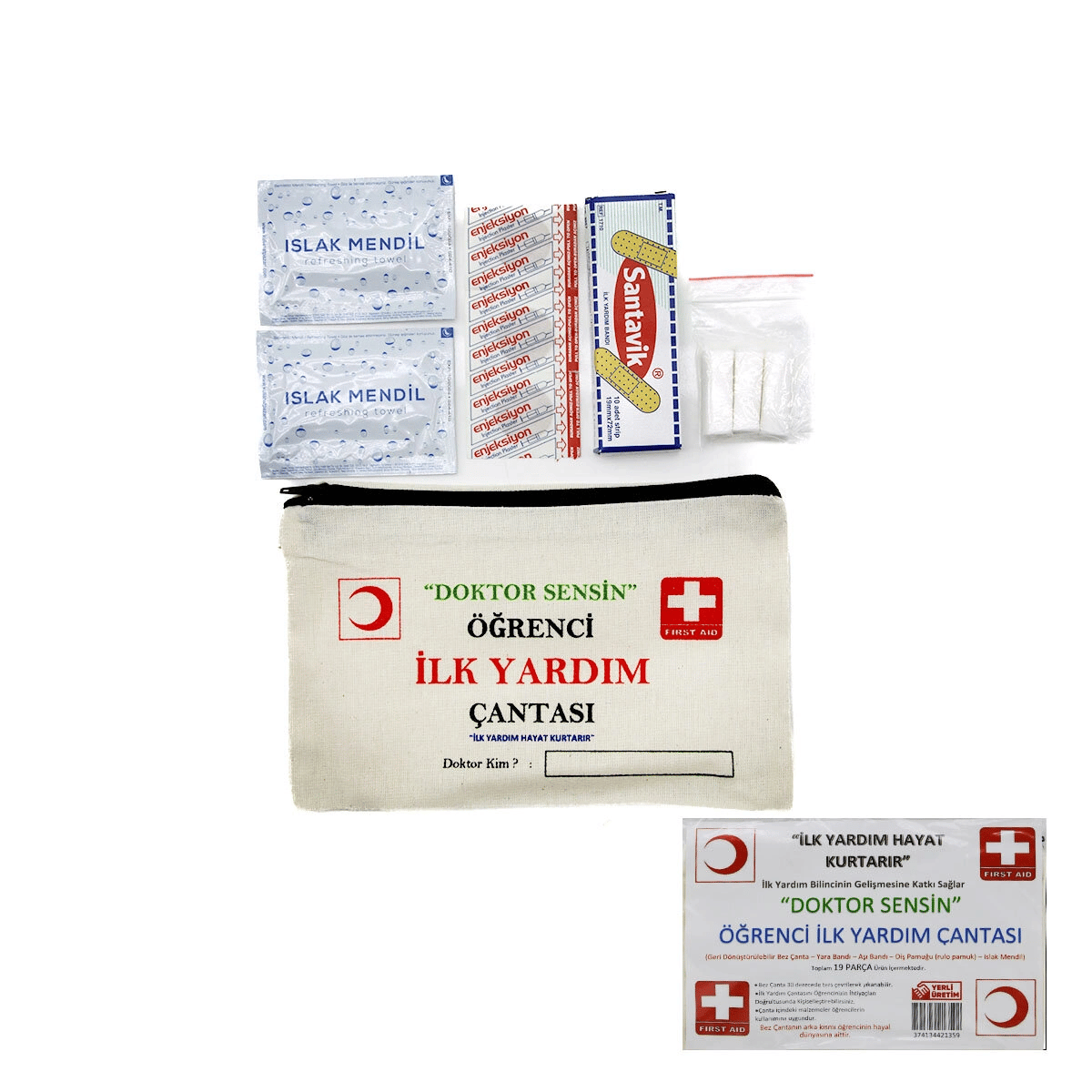 İlk Yardım 19pcs Öğrenci Çantası Bx40