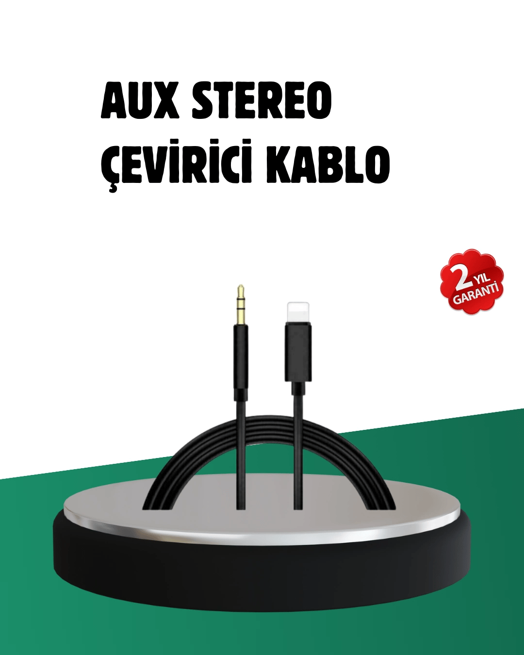 iPhone Uyumlu Lightning 3.5mm Aux Adaptör Kablo Stereo Ses Aktarım