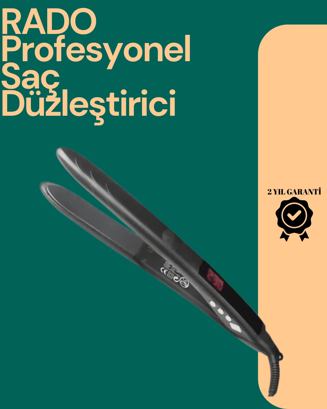 Isı Ayarlı Profesyonel Saç Düzleştirici – Titanyum Seramik Plaka