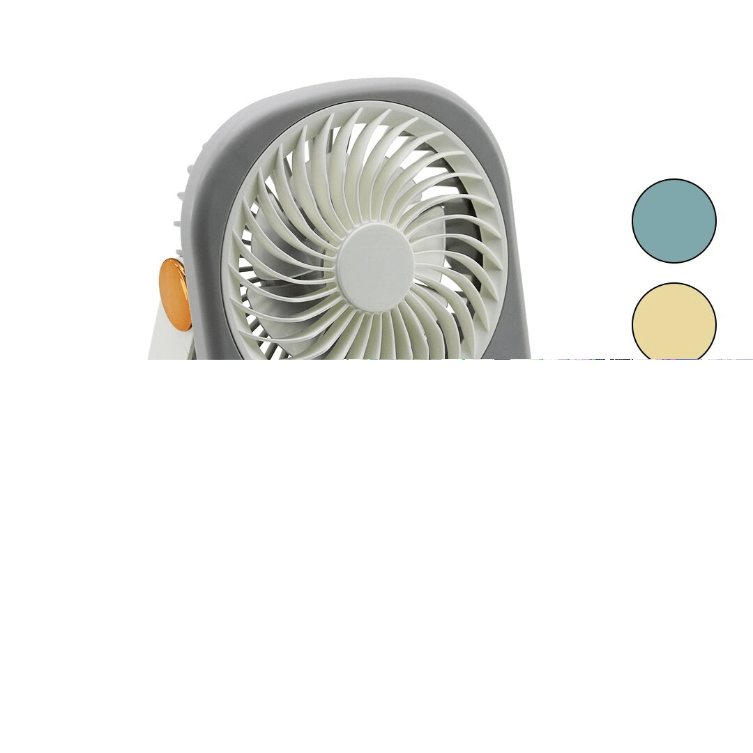Işıklı Mini Fan Masa Üstü Usb Şarjlı 2in1 Kulp=taşıma - Duruş 3 Kademe Hız 15.5x12cm Bjj-565 Bx40