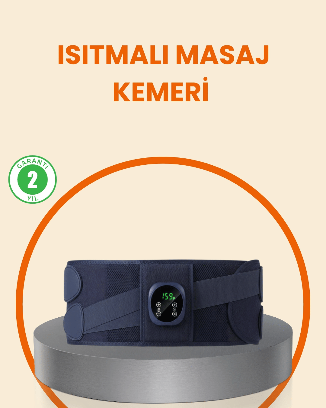 Isıtmalı Masaj Kemeri Dijital Ekranlı Bel Çevresi 100 cm Altı Uyumlu