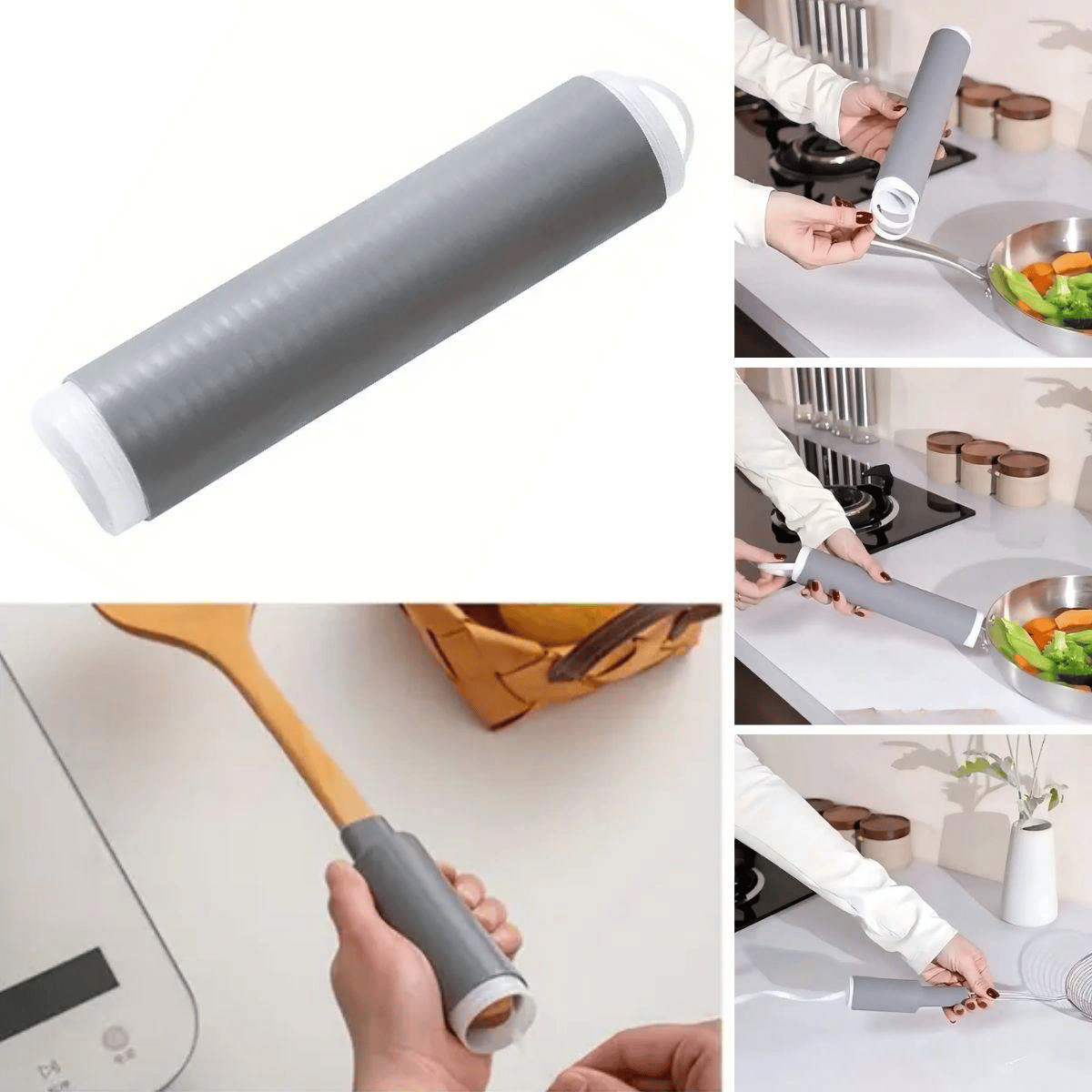 Isıya Dayanıklı Silikon Kauçuk Tencere,kapı Tutma Kılıfı Kendinden Küçülen,her Sapa Uyumlu Tava Kulp Yalıtımı 12-15 Cm Bx40