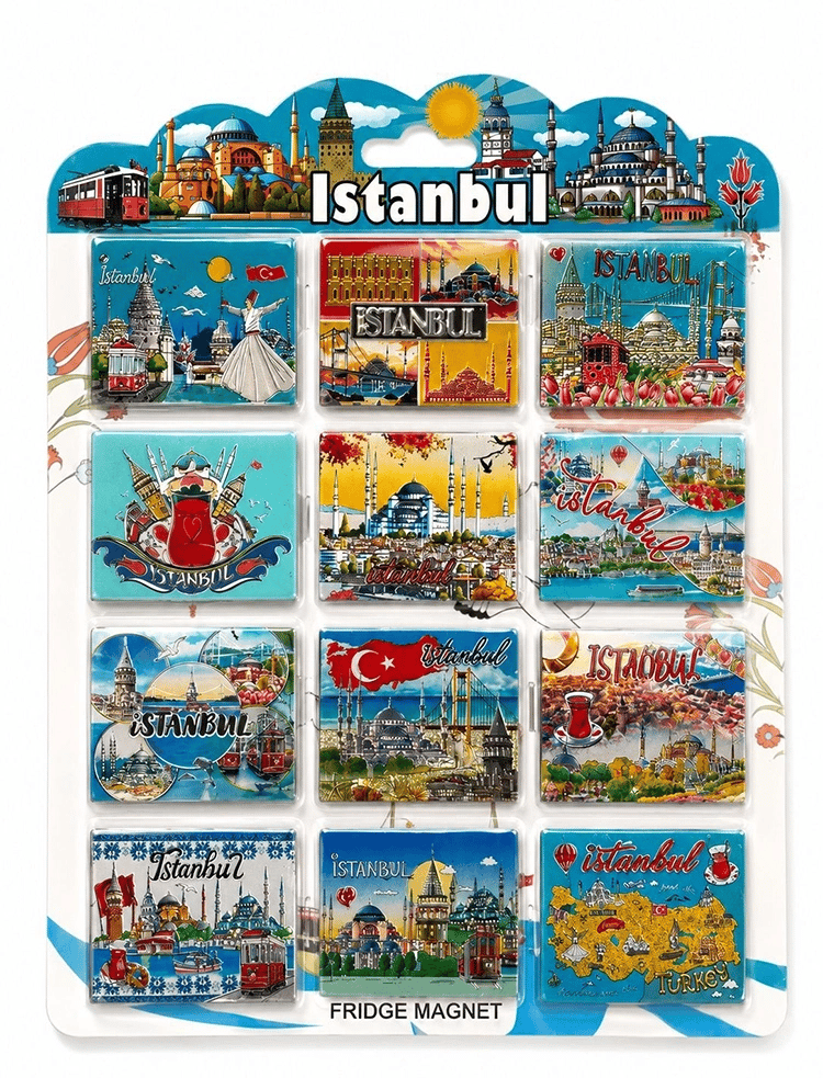 İstanbul Temalı Silikon Buzdolapı Süsü Magnet 12'li Set Alk5806