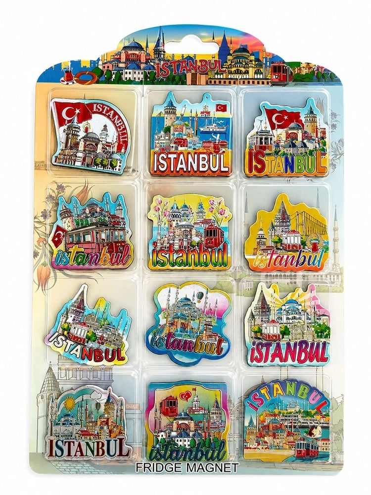 İstanbul Temalı Silikon Buzdolapı Süsü Magnet 12'li Set Alk5814