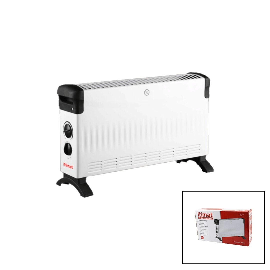 İtimat Ch-2020um Küçük Boy Konvektör Isıtıcı - Soba Elektrikli Turbo Isıtma 3-kademe Isı Ayarlı Termostat=750-1250-2000w Bx40