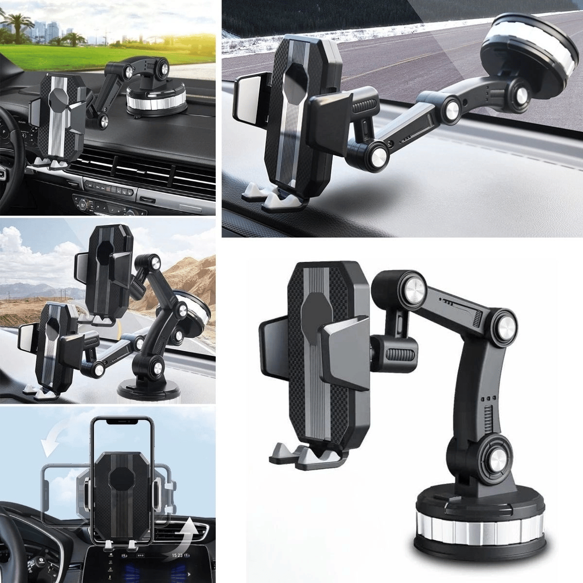Jel Vantuzlu Cama Takılabilen Güçlü 360 Derece Dönebilen Ayarlanabilir Araç Içi Vantuzlu Telefon Tutucu Bx40