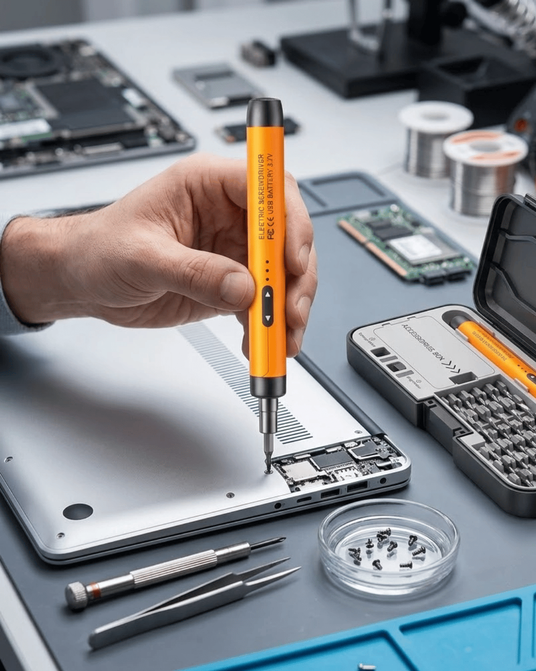 Kablosuz Alüminyum Gövdeli Elektrikli Tornavida 38 Uçlu Teknik Servis Seti