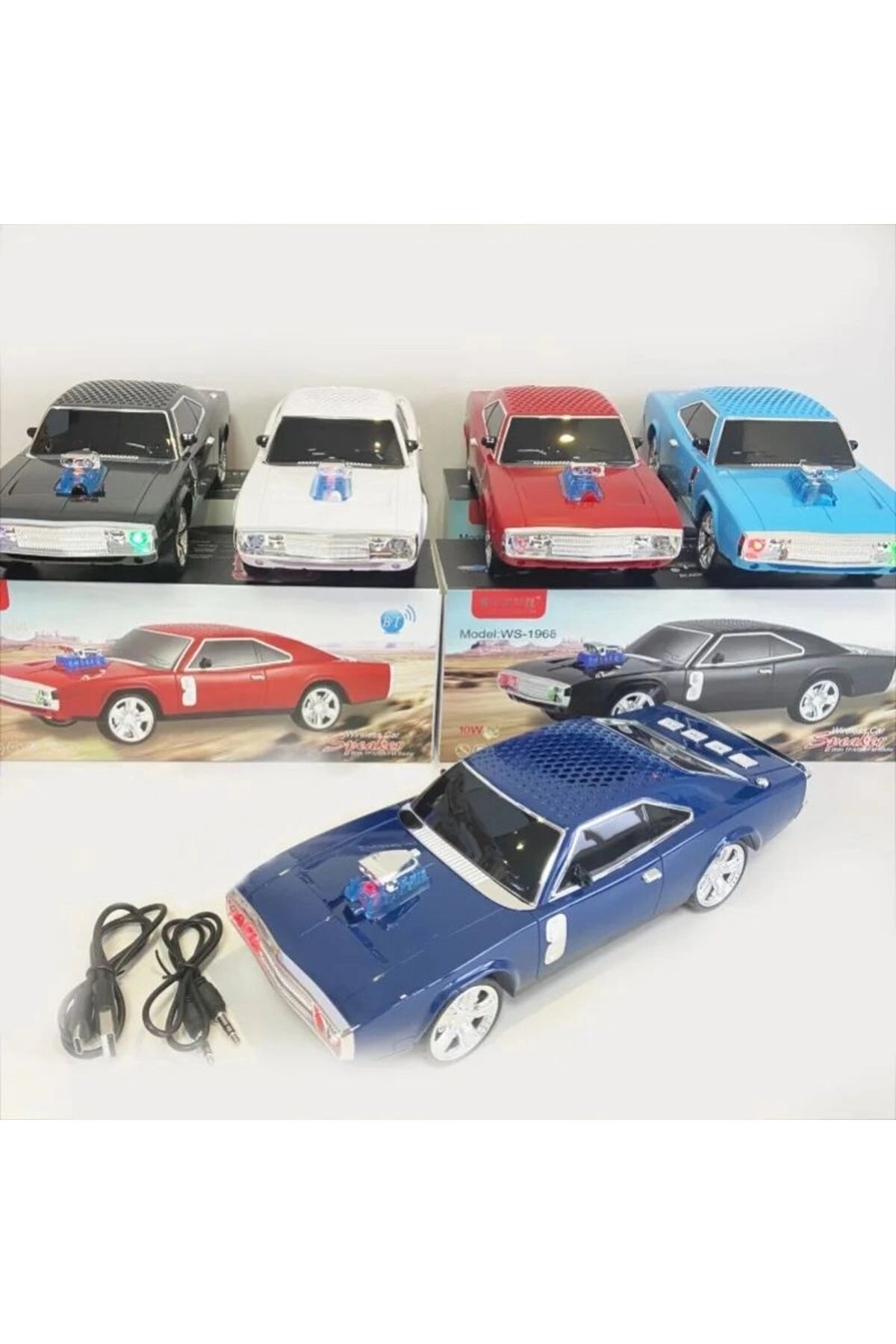 Kablosuz Bluetooth hoparlör 10 watt FM radyo SD kart USB girişli lacivert nostaljik radyo