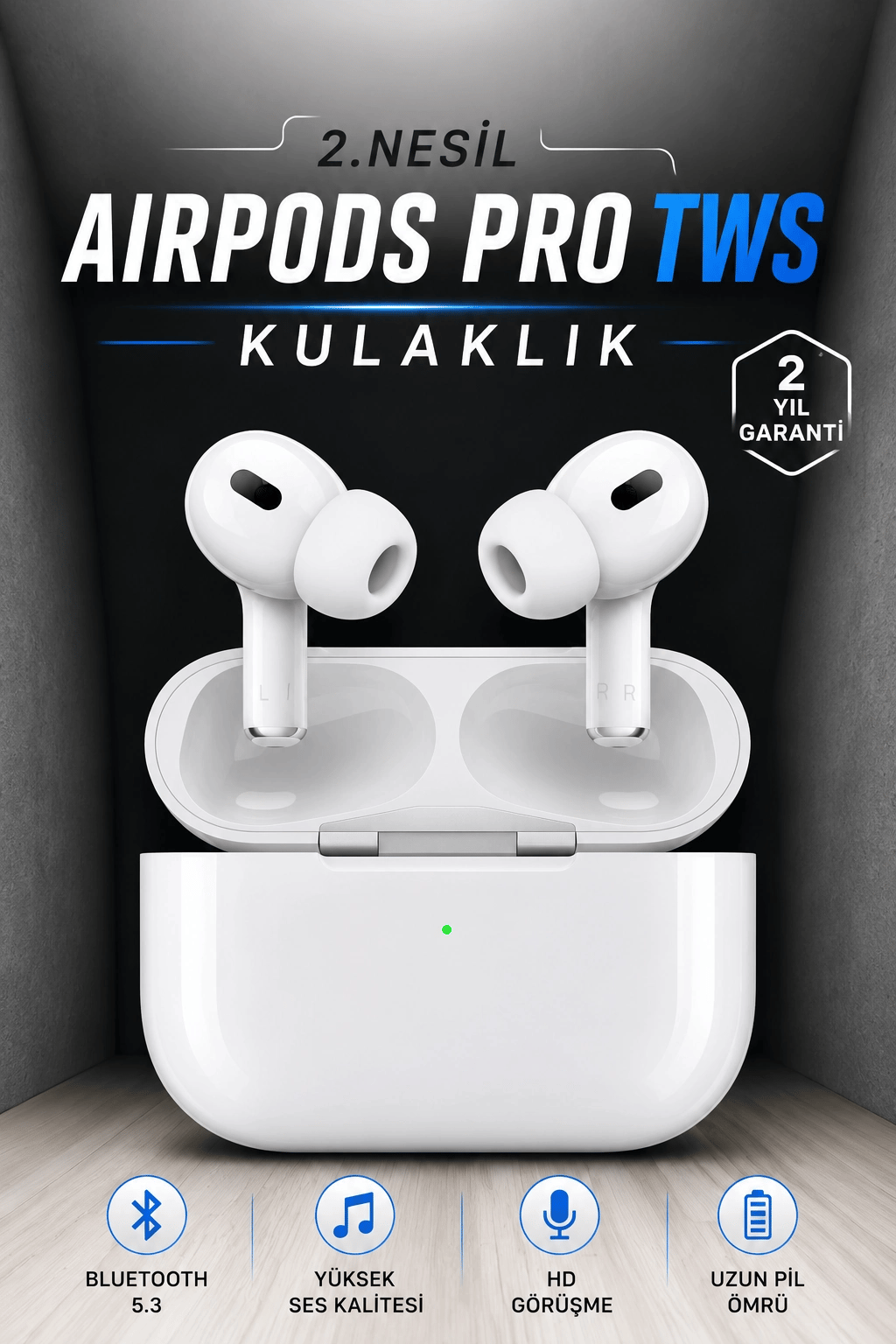 Kablosuz Bluetooth Kulaklık Gürültü Önleme, Su Geçirmez, Mikrofonlu