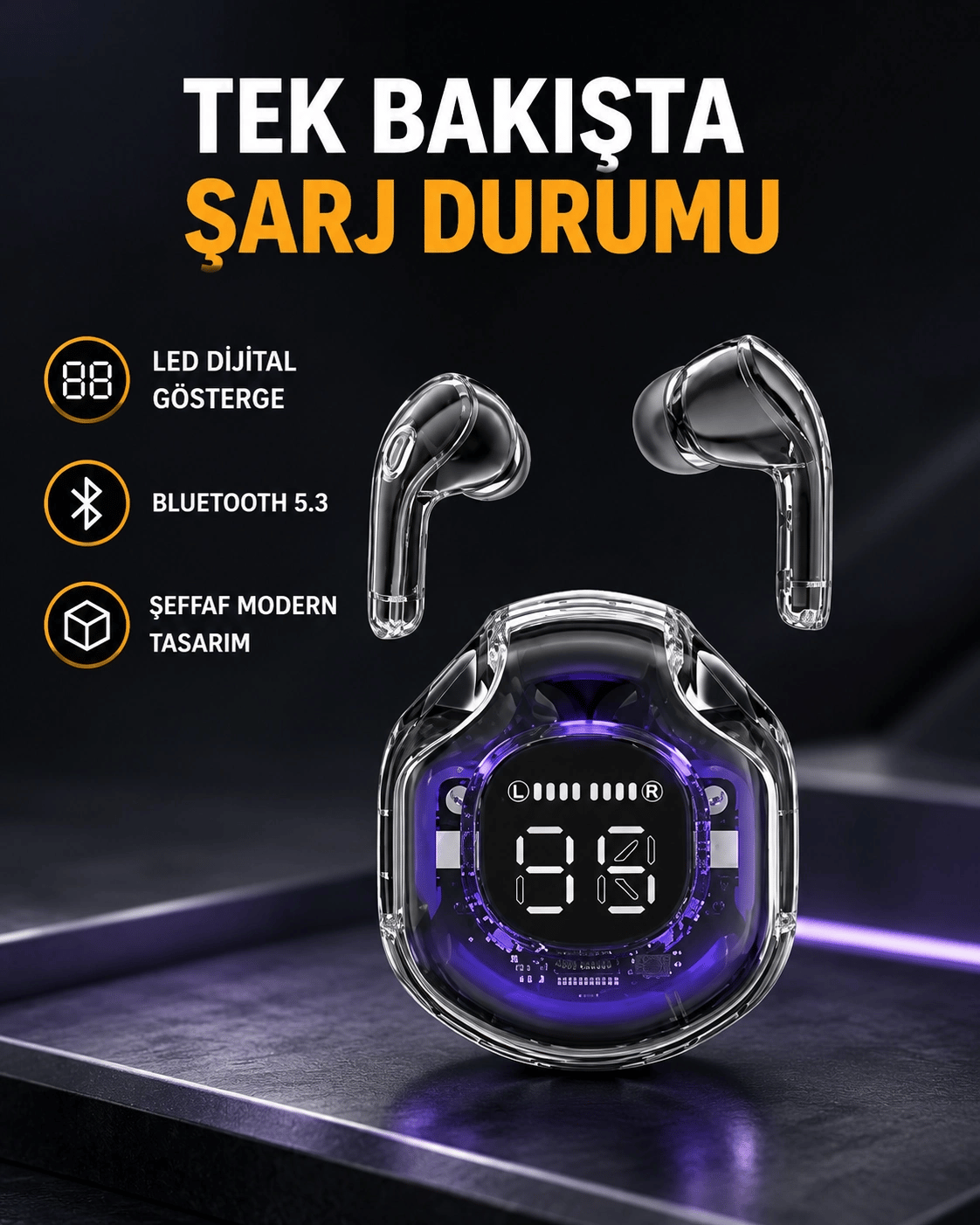 Kablosuz Bluetooth Kulaklık Hifi Ses Kalitesi ve Mikrofonlu