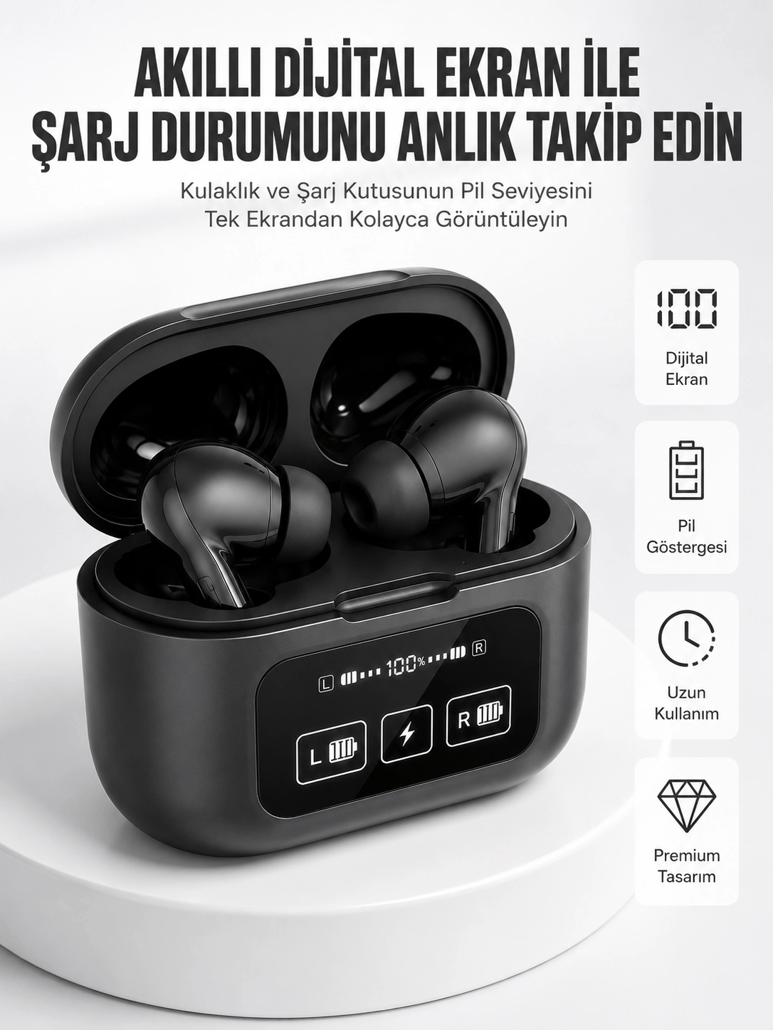 Kablosuz Bluetooth Kulaklık Pro Yeni Nesil Dokunmatik Kontrol