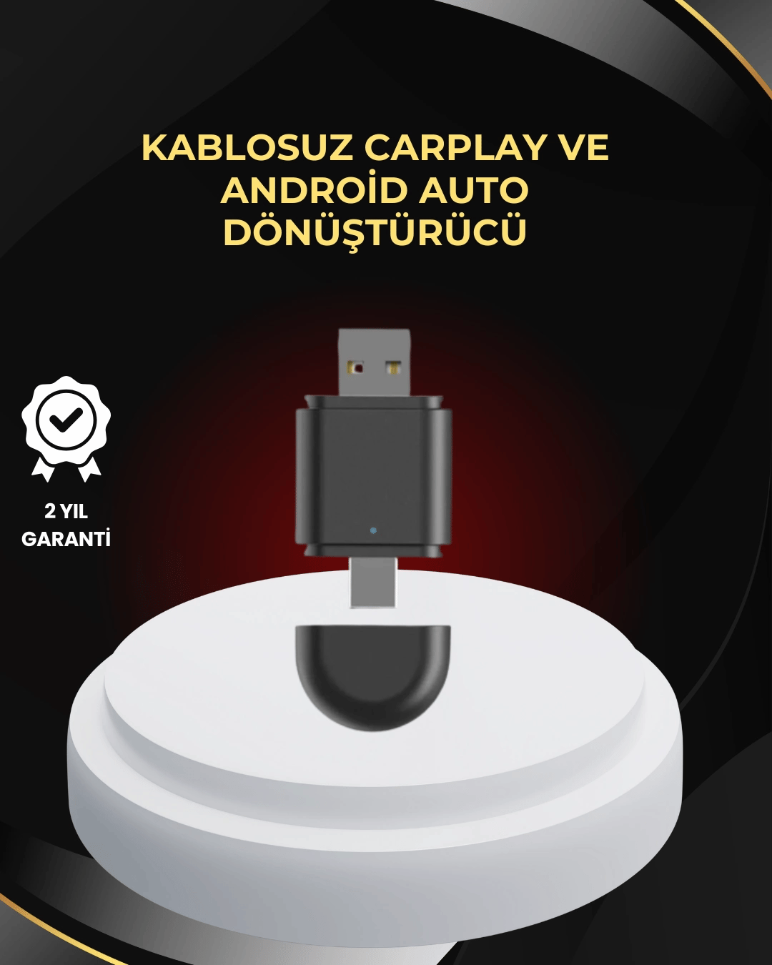 Kablosuz CarPlay ve Android Auto Dönüştürücü – USB-A & Type-C Girişli Akıllı Adaptör