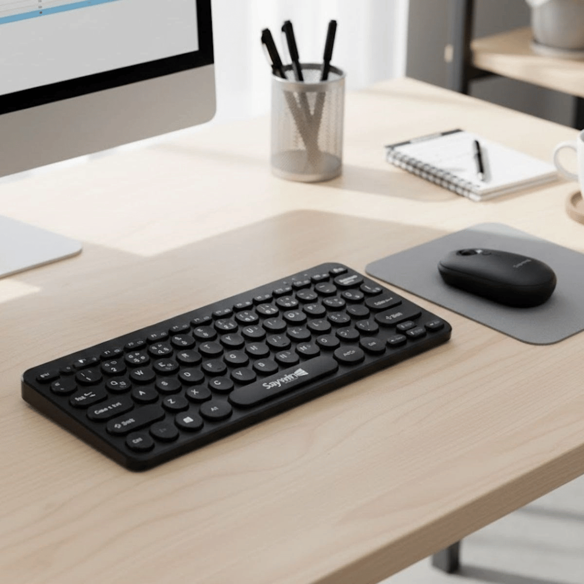 Kablosuz Lacivert Bluetooth Klavye Mouse Seti – Yuvarlak Tuşlu Tasarım, Türkçe Q Dizilim, Taşınabilir, Ev Ve Ofis Kullanımına Uygun Bx40