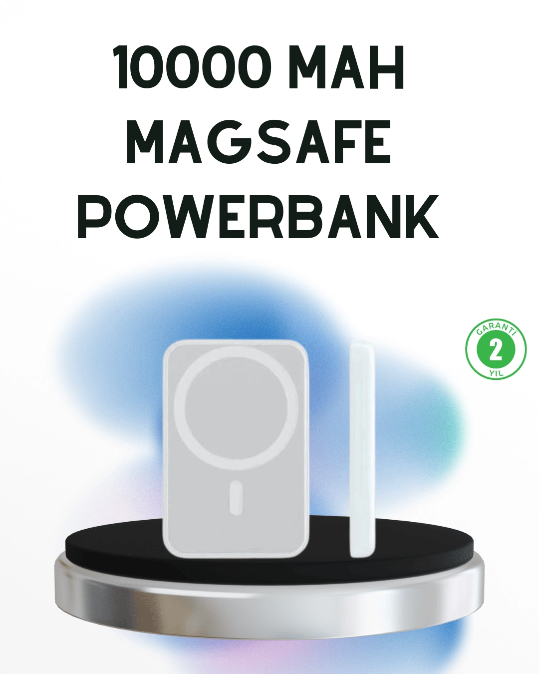 Kablosuz MagSafe Powerbank iPhone Uyumlu, 10000 mAh, Isı Dağılımlı