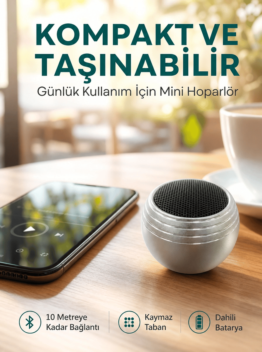 Kablosuz Mini Hoparlör Şarjlı TWS Destekli Kompakt Ses Sistemi Yeni Nesil