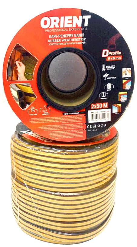 Kahverengi 100mt2x50mtbobin Fitil Kapı Pencere Bant Bx40