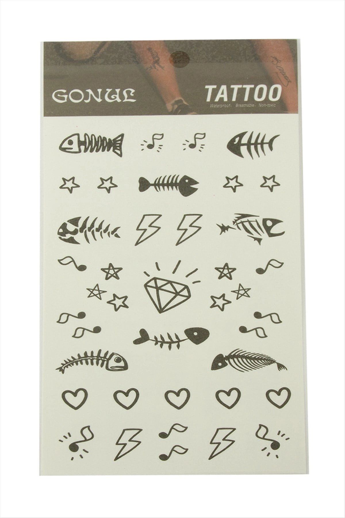 Kalp Balık Tattoo Dövme Sticker
