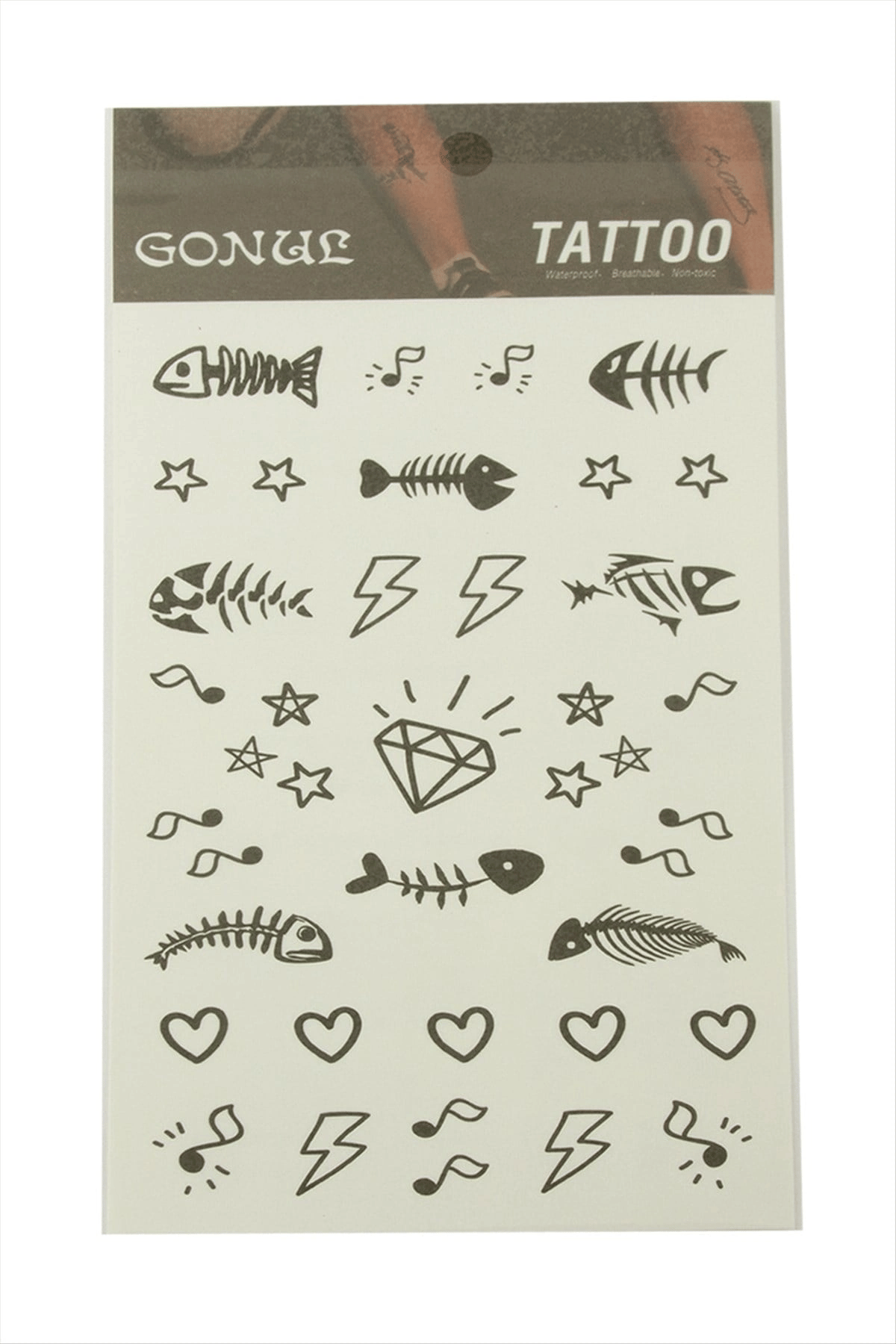 Kalp Balık Tattoo Dövme Sticker