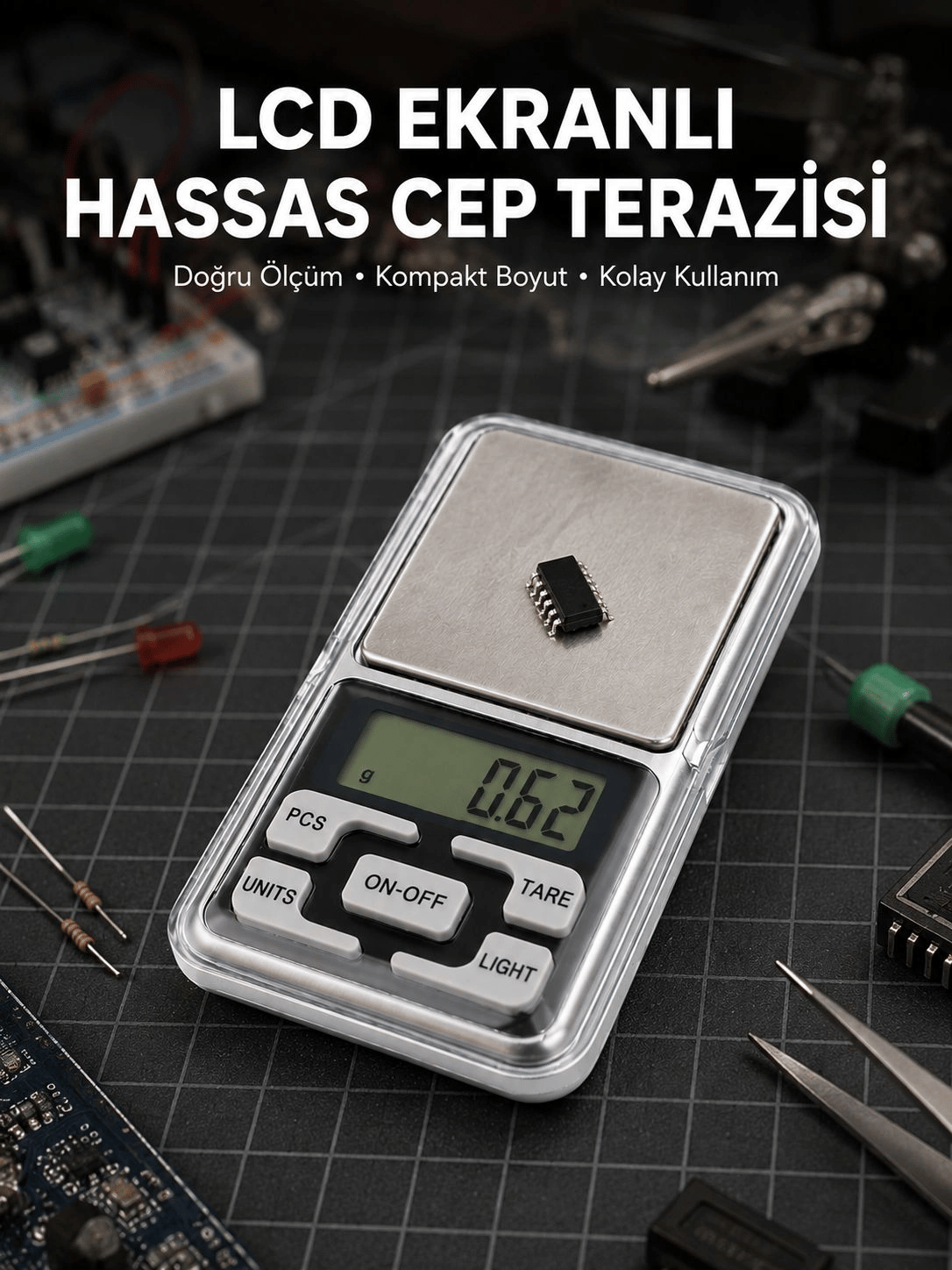 Kapaklı Dijital Cep Terazisi Hassasiyet 300 Gr Yeni Nesil