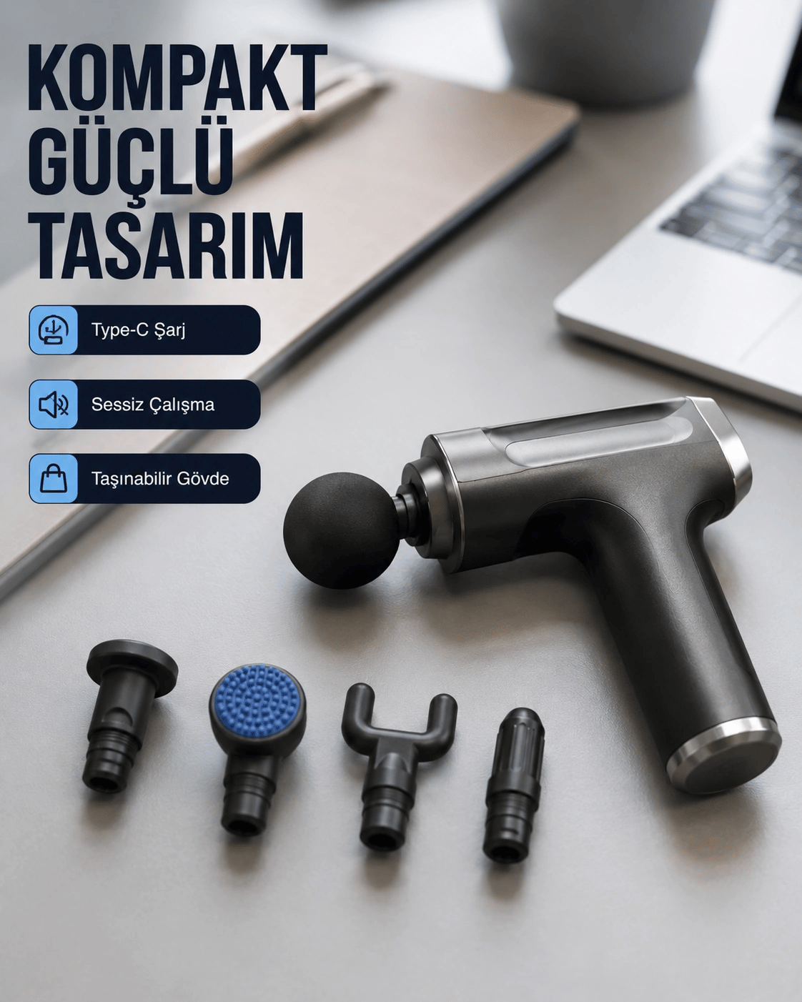 Kas Yorgunluğu Giderici Vücut Masaj Tabancası Yeni Nesil
