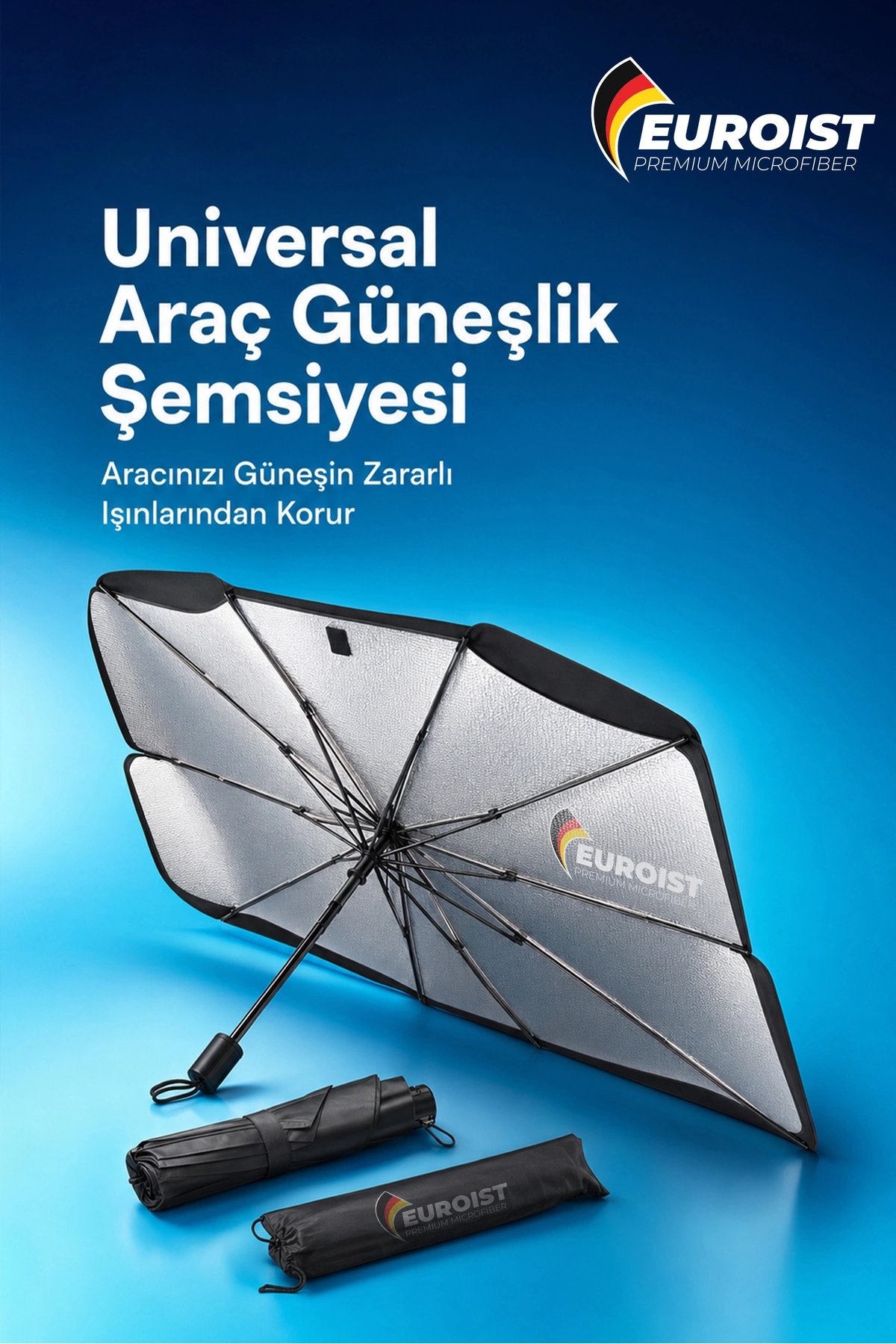 Katlanabilir Araba Ön Cam Güneşlik Şemsiye 140x79 cm UV Koruyucu Oto Gölgelik 1 Adet