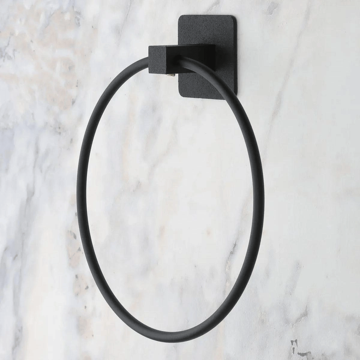 Kendiliğinden Yapışkanlı Siyah Paslanmaz Metal Yuvarlak Havluluk Bx40
