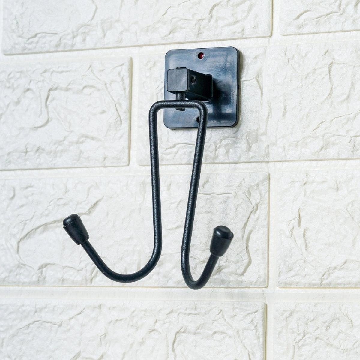 Kendiliğinden Yapışkanlı Siyah Paslanmaz Metal Bornoz Ve Havlu Askılığı Bx40