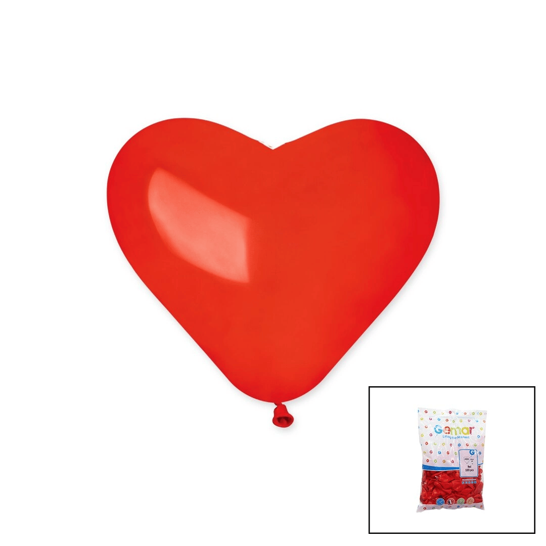 Kırmızı Kalp Balon 10 İnç - 25cm - 100pcs Bx40