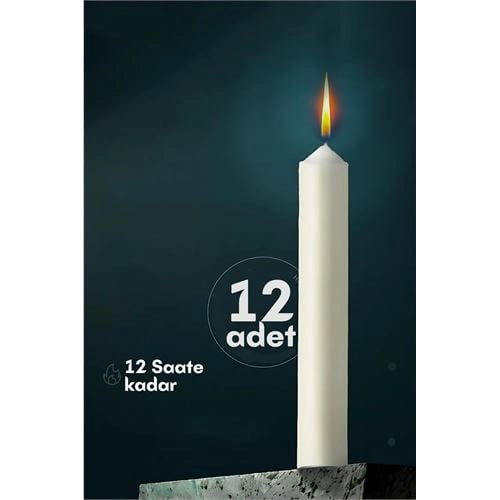 Klasik Mum 12 Adet - Kokusuz Mum 721864