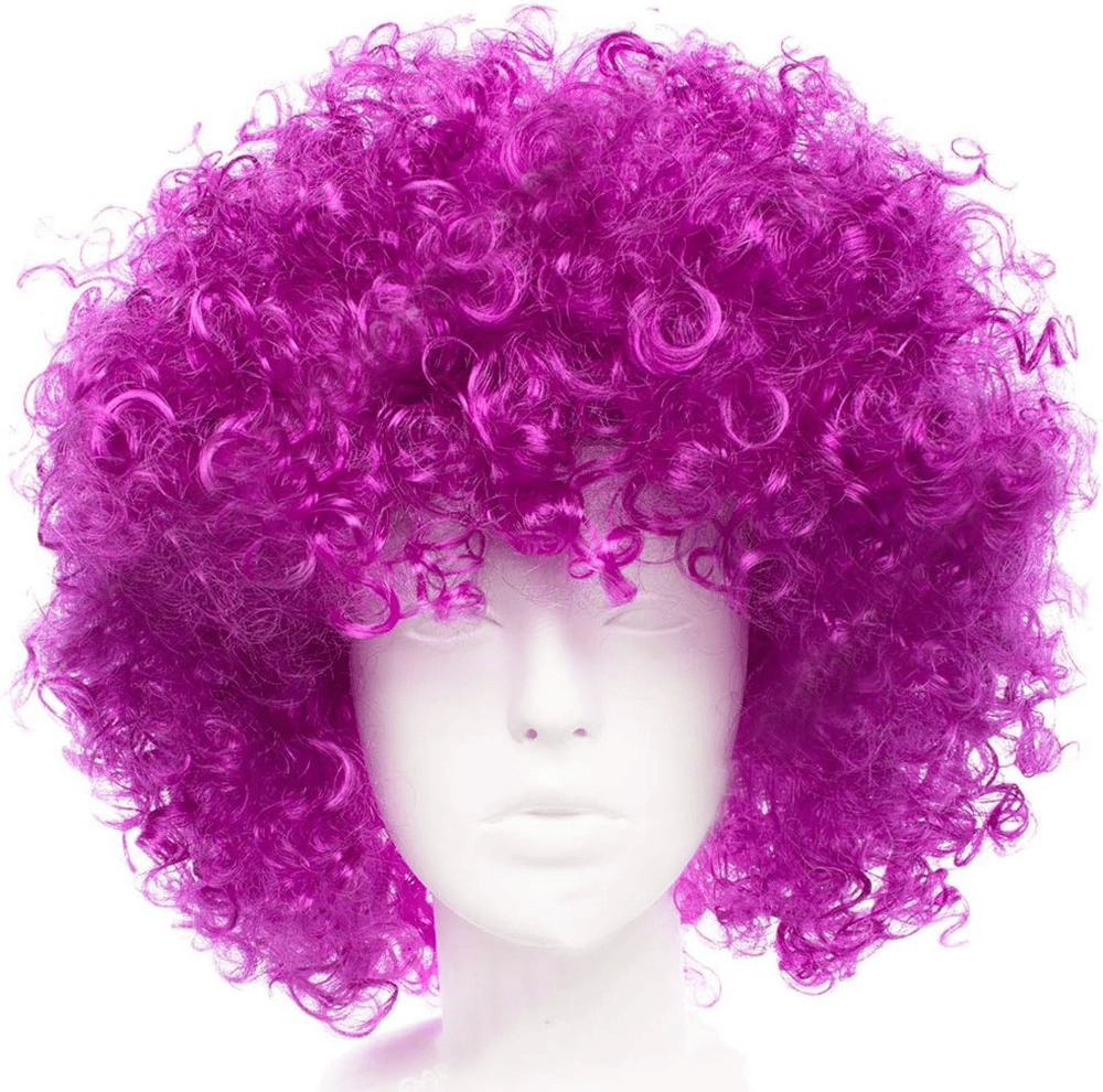 Koyu Mor Renk Violet Afro Bonus Saç Peruk Bx40