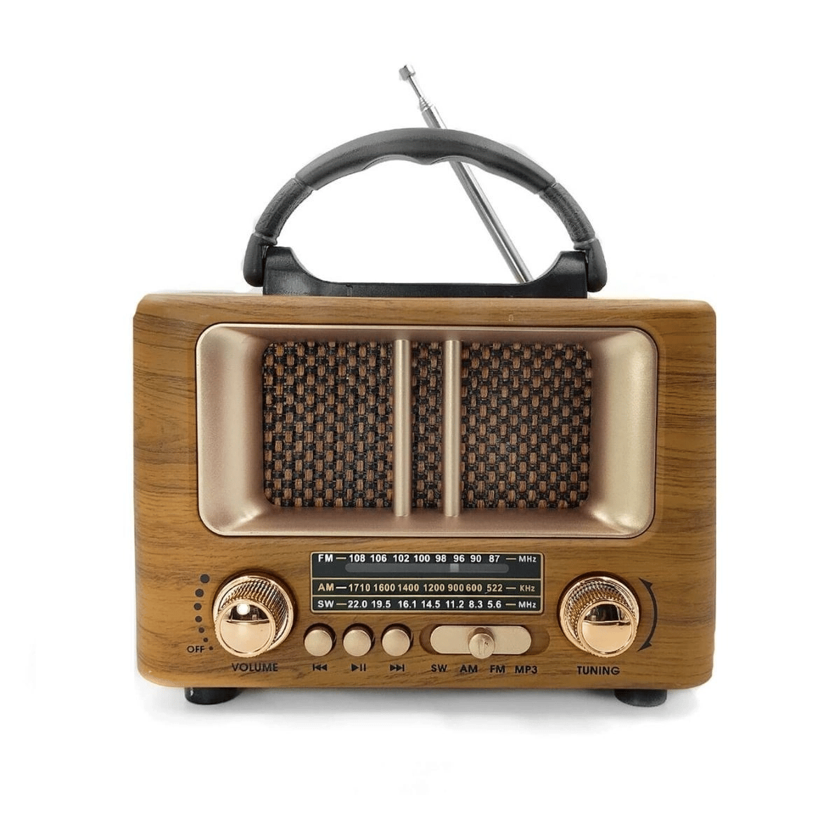 Küçük Mini Boy Retro Ahşap Tasarım Bluetooth Hoparlörlü Radyo – Fm/am Destekli, Şarjlı Ve Taşınabilir Radyo Ns-8108 Bx40