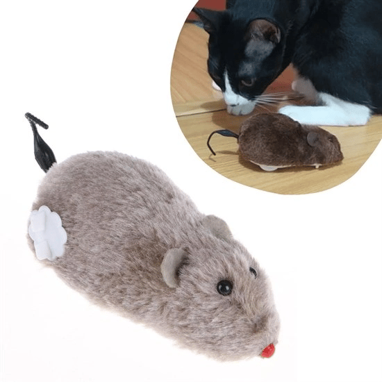 Kurmalı Kedi Eğitim Oyuncağı Tüylü Peluş Fare Yakalama İnteraktif Sevimli Eğlenceli Oyuncak Bx40