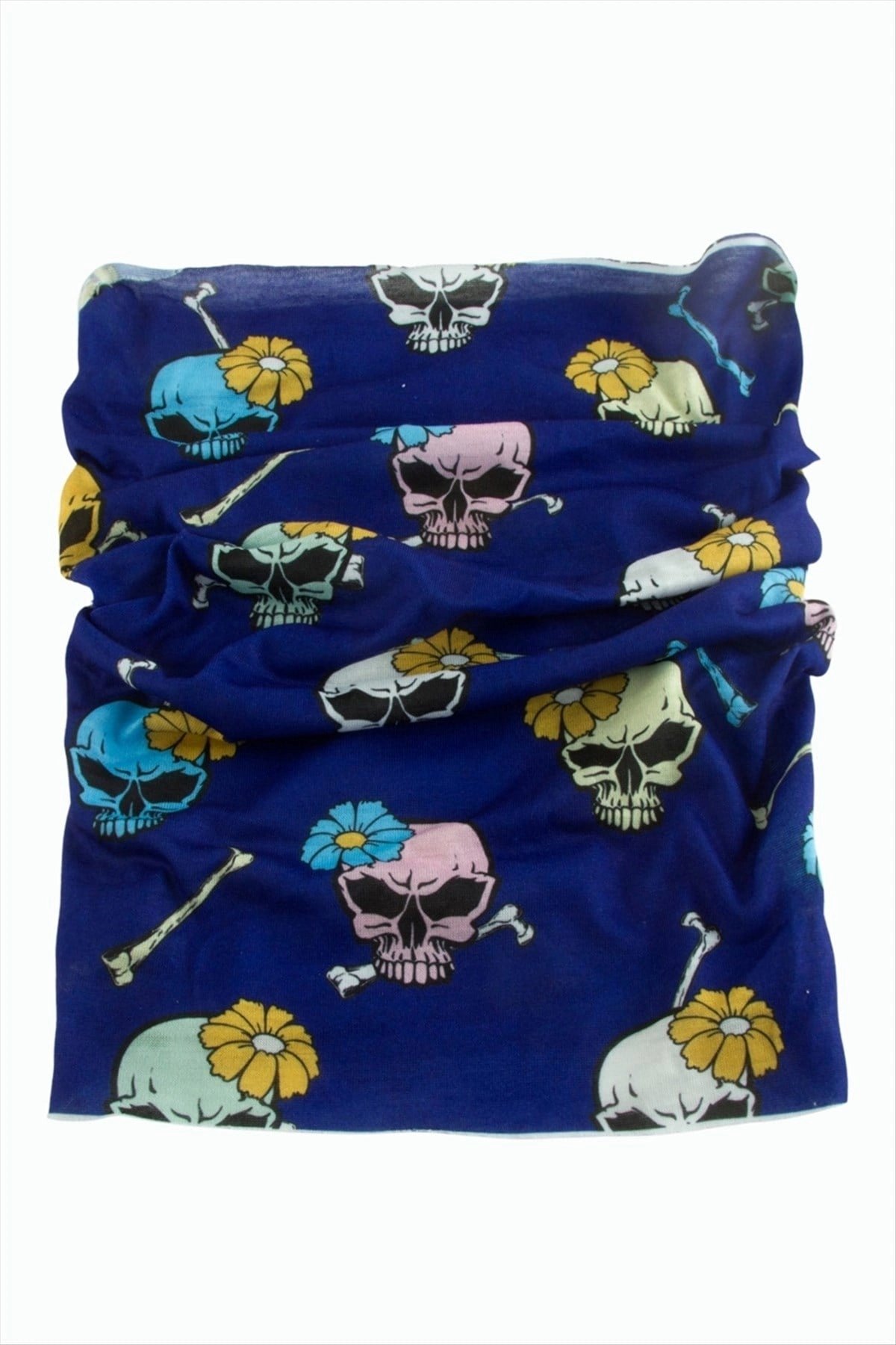 Kuru Kafa Çiçek Desenli Baff Boyunluk