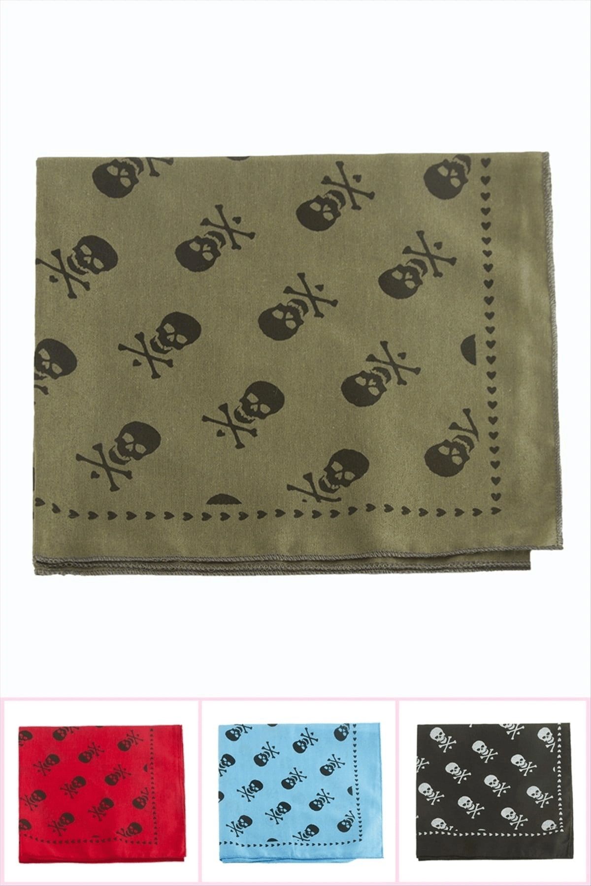 Kuru Kafa Desenli Keten Bandana 50*50