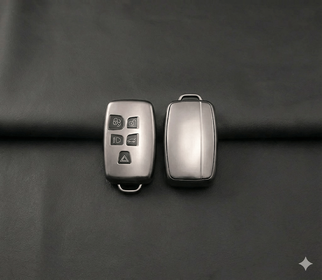 Land Rover Range Rover 2010-2018 Uyumlu Smart 3 Buton Silikon Oto Anahtar Kumanda Kabı Kılıf Gri
