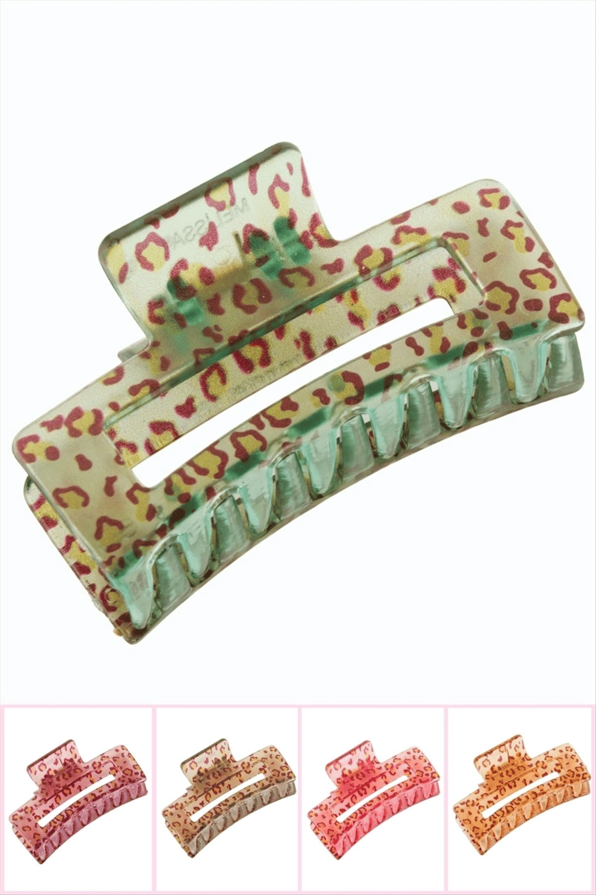 Leopar Desenli Dikdörtgen Mandal Toka 8 cm