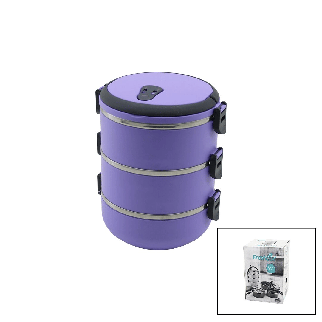 Lila  3lü Sefer Tası Saklama Kabı 1.8lt Bx40