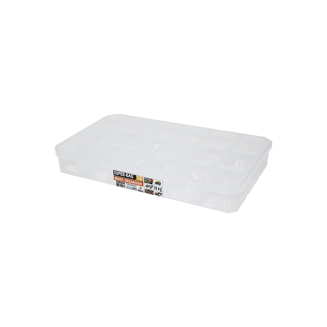 Mars 18 Bölmeli Şeffaf Organizer Box Bx40