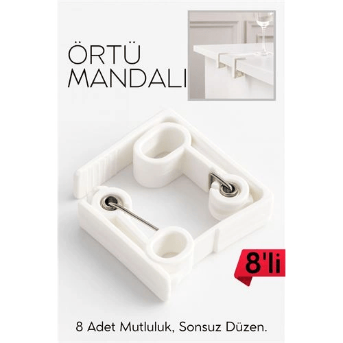 Masa Örtüsü Mandalı Kavisli Plastik 8'Lİ Yaylı Klips 718290
