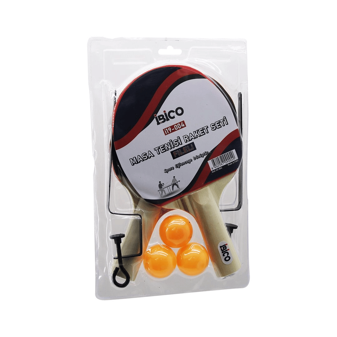 Masa Tenisi Fileli Pinpon Raket Seti 2pcs Raket - 3pcs Top - 1pcs File - Ayak Bx40