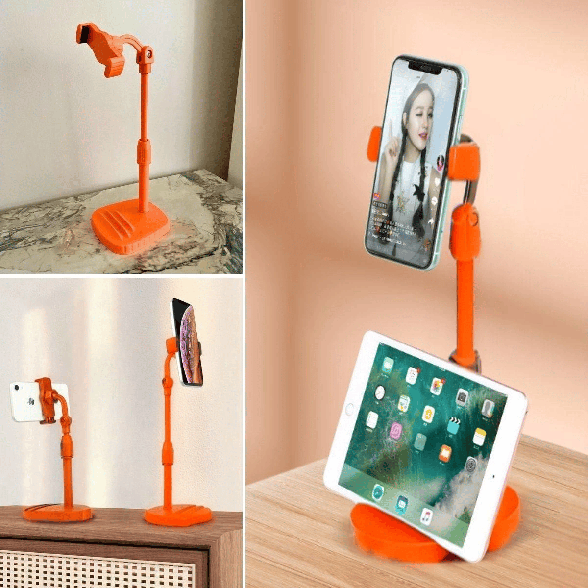 Masa Üstü Tablet Ve Telefon Tutucu Plastik Aparat Turuncu Telefon Standı Bx40